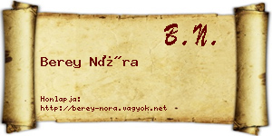 Berey Nóra névjegykártya