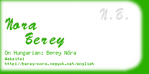 nora berey business card